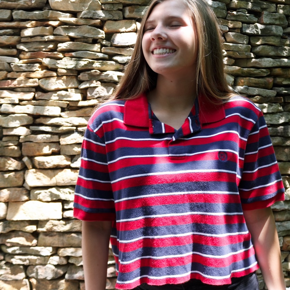 Cropped polo top